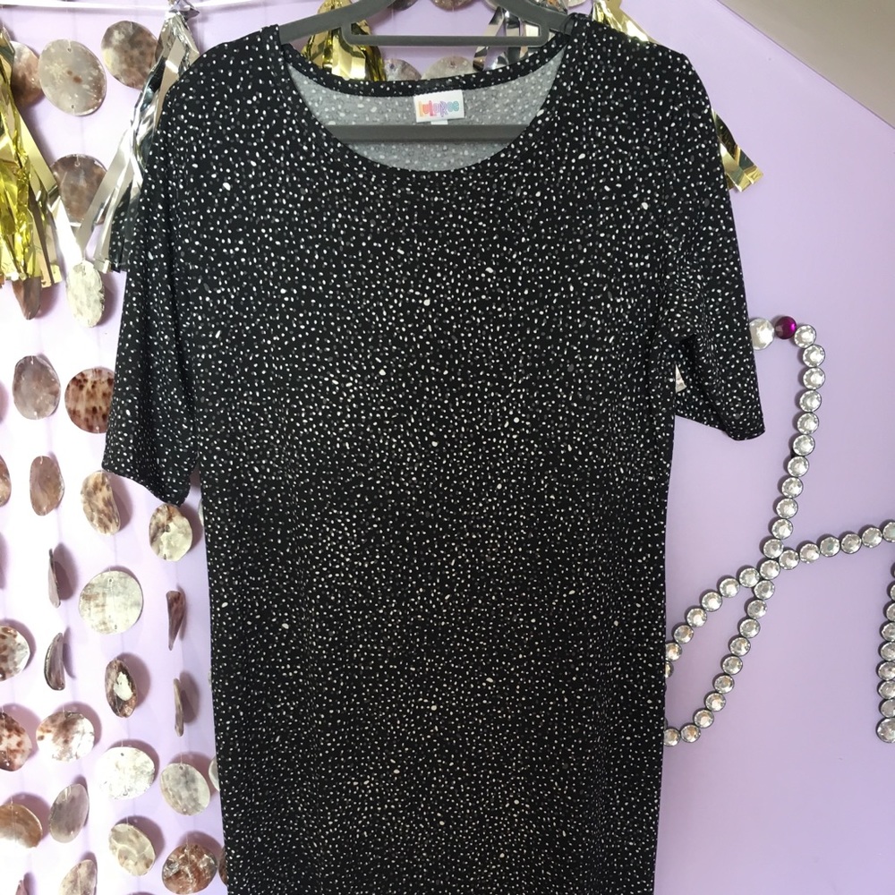 Black and white spotted LulaRoe dress